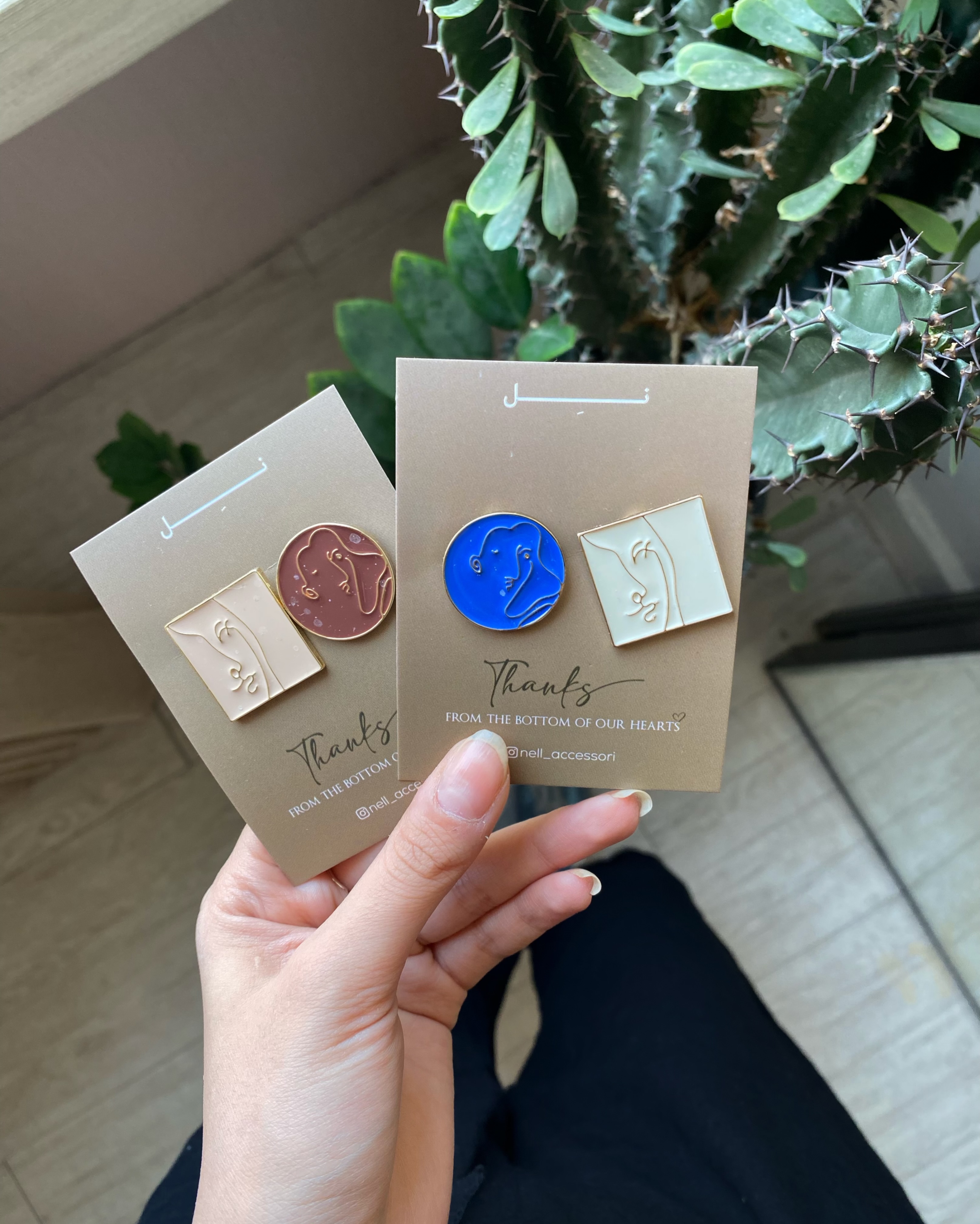 گوشواره های طرح چهره در ۲ رنگ